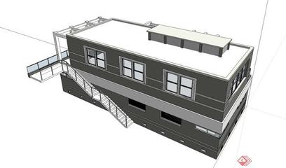 双层公厕建筑设计SU模型 创新理念与实用功能融合